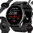 Unisex Sports Smartwatch with Bluetooth Calls and Rubber Strap, Black