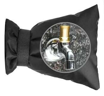 Insulated Outdoor Tap Cover for Winter Frost Protection, 21x14 cm, Black