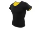 Women\'s Neoprene Fitness T-Shirt with Short Sleeves, Black, Size L