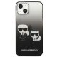 Apple iPhone 13 mini 5.4\" Karl Lagerfeld Gradient Iconic Karl & Choupette Case Cover (Klhcp13stgkck), Black