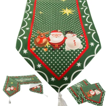 Christmas Table Runner, Green, 205x35 cm