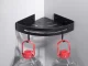 2x Corner Bathroom Shower Shelf – Matte Black