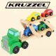Kruzzel Wooden Truck with Car Carrier and 4 Cars