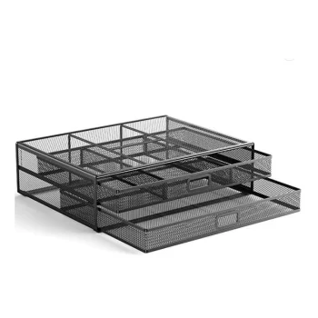 Metal Desk Organizer and Monitor Stand DA463, Black