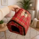 Foldable Pet House and Bed for Dogs and Cats, Red, L
