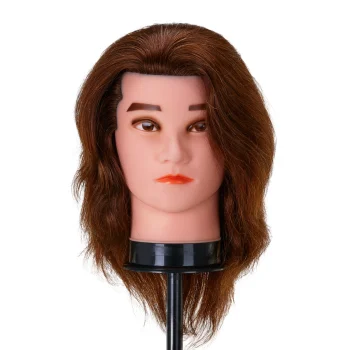 Gabbiano WZ3 Men's Hairdressing Training Head, Natural Hair, 20 cm, Color 4H