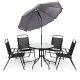 MultiGarden Garden Furniture Set with Table, 4 Chairs & Parasol