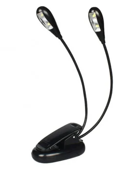 Double LED Clip-on Lamp, Black