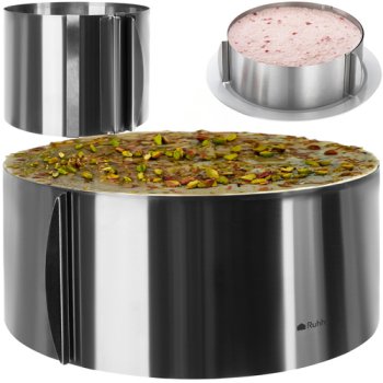 Ruhhy Adjustable Cake Ring / Baking Mold, 16-30 cm (12 cm Height)