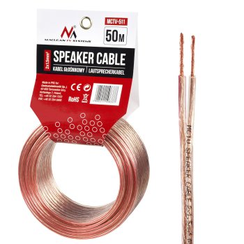 Maclean MCTV-511 Speaker Cable, 2x1.5mm2, 50m, Transparent