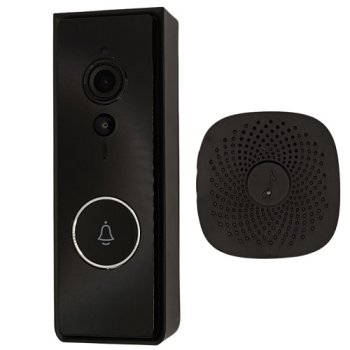 Tuya Smart Wi-Fi Video Doorbell with 720P Camera and Battery, Black