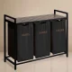 Massido 3-Compartment Laundry Sorter with Shelf 120 L