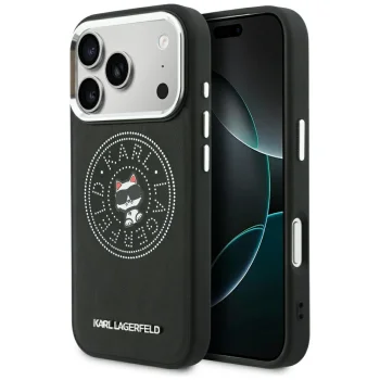 Karl Lagerfeld Point & Choupette Sketch MagSafe Case for iPhone 18 Pro Max / 17 Pro Max, Black