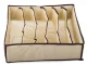 Drawer Organizer for Underwear and Socks, 6 Compartments, Beige