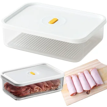 Airtight Food Storage Container with Lid, 1.4L, White