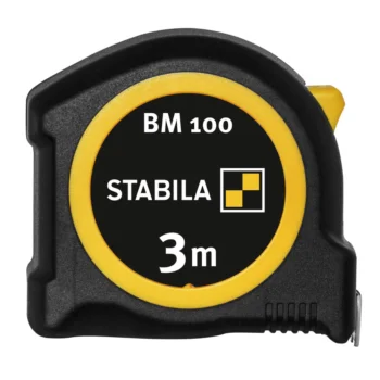Stabila BM 100 Tape Measure, 3 m, Black / Yellow