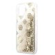 Guess iPhone 13 mini Case Peony Liquid Glitter, Gold
