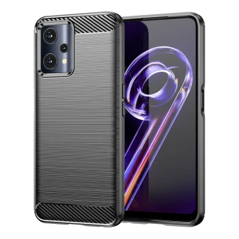 Realme 9 Pro Carbon Case Flexible TPU Cover, Black