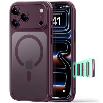 ESR Classic Hybrid MagSafe dėklas telefonui iPhone 18 Pro Max / 17 Pro Max, tamsių vyšnių