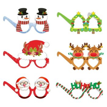 Paper festive glasses, 6 pcs, assorted designs