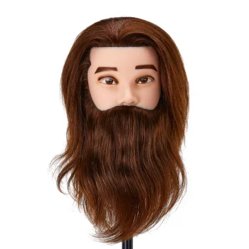 Gabbiano WZ4 Male Hairdressing Training Head with Beard Natural Hair