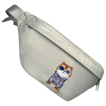 Nimmy Crossbody Glasses Cool Cat Shoulder Bag, Gray