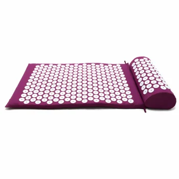 Acupressure Mat and Pillow Set for Back and Neck Pain Relief, Purple