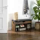 Multistore Loft Shoe Cabinet with Storage Seat Rustic Brown