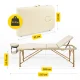 4FIZJO Wooden Massage Table with Adjustable Section 60 cm, Beige