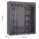 Massido Large Textile Wardrobe, Graphite