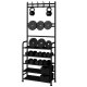 Metal Coat Rack Stand with 4-Tier Shoe Storage and 8 Hooks