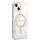 Set Guess Gubpp14shmeacsh Case+ Charger iPhone 14 6.1\\\" White/white Hard Case Marble Magsafe