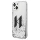 Dėklas Karl Lagerfeld Liquid Glitter Big KL skirtas iPhone 14 / 15 / 13 6.1\", sidabrinis