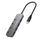 Wozinsky WHS080YSS 4-Port USB-A 3.0 Aluminum Hub with Switches and USB-C Cable, Gray