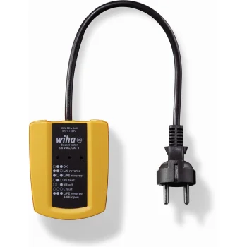 Wiha 45220 Socket Tester 230 V AC, CAT II, Yellow/Black