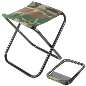 Compact Folding Camping Stool and Fishing Chair, Camo