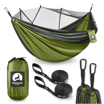 Double Camping Hammock with Mosquito Net Mountain Goat, Grey-Green