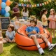Inflatable Basketball Armchair Pouf Seat, 60 x 95 cm, Orange