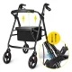 Four-Wheel Rollator Walker with Seat and Bag 4FIZJO, Black