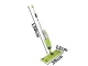 Flat mop with spray, rotating head, 3 microfiber pads, green