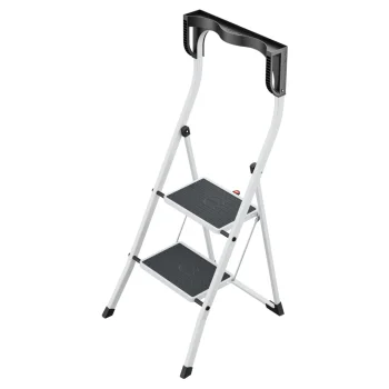 Hailo K75 ComfortLine 2 Step Ladder, White / Black