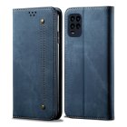 Xiaomi Mi 10 Lite Retro Style Jeans Cloth Case Cover with Card Slots, Blue