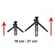 Table Tripod Selfie Stick for Phones Gopro + Phone Holder, Black
