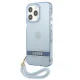 Guess iPhone 13 / 13 Pro Case Translucent Strap, Blue