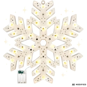 LED Window Decoration Snowflake, 40 cm, White
