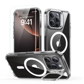 ESR iPhone 16 Pro Case Classic Hybrid Kickstand Halolock, Clear