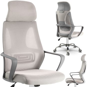 Sofotel Praga Ergonomic Office Chair with Mesh Back, Light Grey
