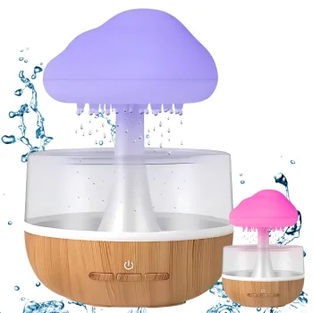 Wireless Air Humidifier and LED Lamp with Rain Effect, 200 ml
