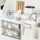 Desk Organizer for Cosmetics and Stationery, White