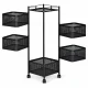 Kitchen Trolley Rack ModernHome, 5 Rotating Baskets, 28x28x90 cm, Matte Black
